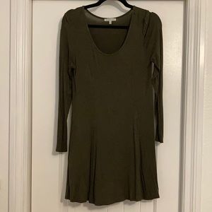 Charlotte Russe Long-sleeve Green T-shirt Dress
